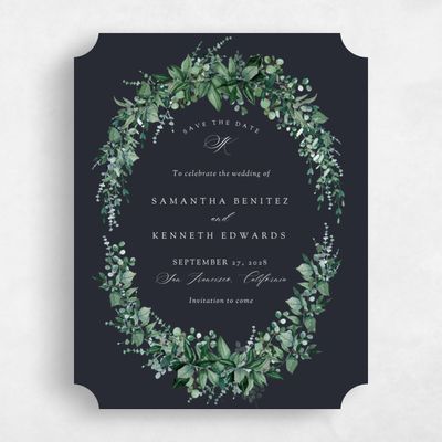 Black Ticket Wedding Save the Date - Elowen Portrait