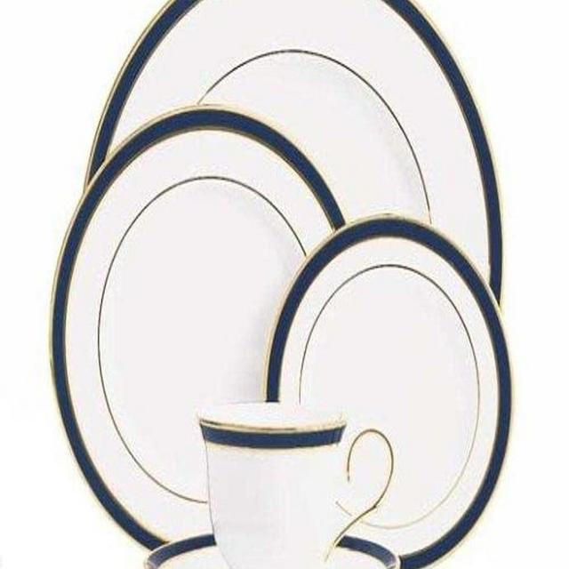 Lenox Federal Cobalt Gold Banded Bone China 20-Piece Dinnerware Set, Service for 4