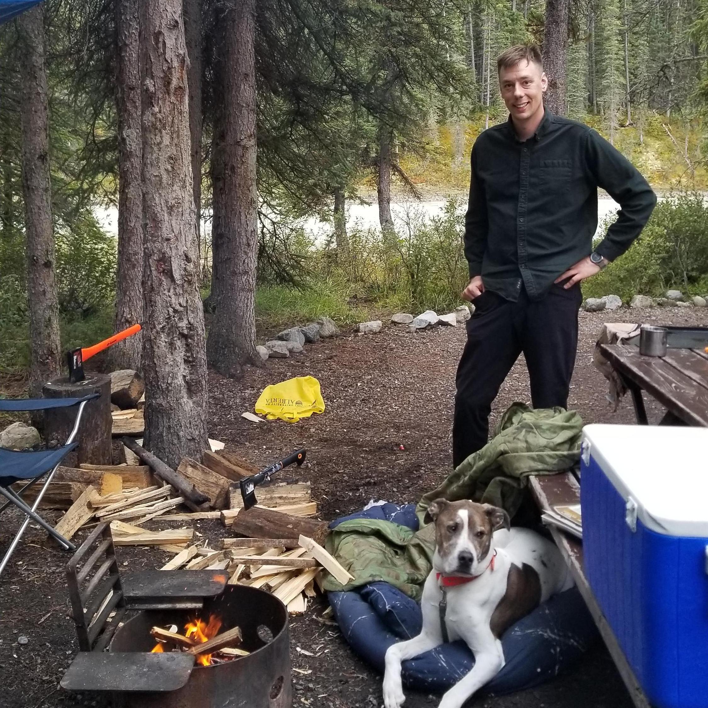 One of our favourite things to do is go camping with Diesel.