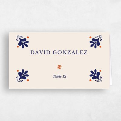 Orange Wedding Place Card - Cabrillo