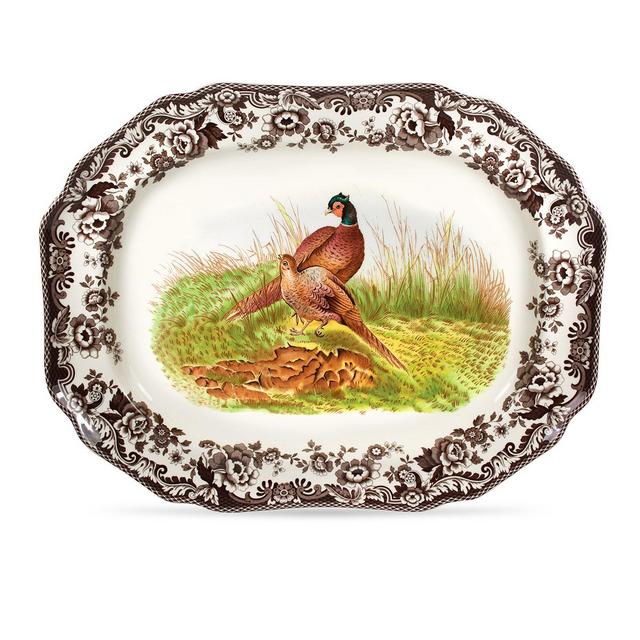 SpodeWoodland Pheasant Octagonal Platter