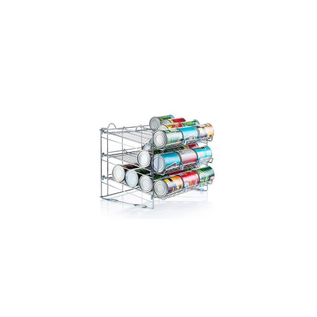 Stackable Can Organizer - Can Organizer Rack - Pantry Can Organizer - 3 Tier Soda Organizer with 36 Cans Capacity Chrome Finish - Homeitusa