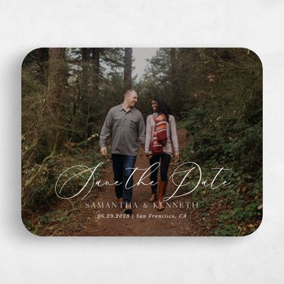 White Rounded Wedding Save the Date - Mapleton Photo