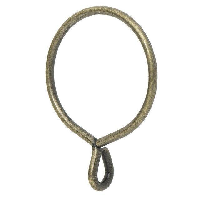 Ivilon Drapery Eyelet Curtain Rings - 2.3" Ring for Curtain Hook Pins, Set of 14 - Antique Brass