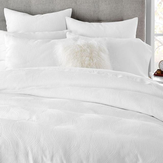 Organic Wavy Jacquard Duvet Cover & Shams
