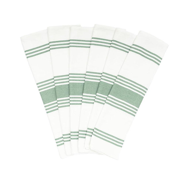 Sage Green Kitchen Towels - 100% Cotton, 6 Pack, 30"x20" Large Size Sage Tea Towels with Hanging Loop - Reusable and Washable Sage Green Dish Towels - Lint-Free and Durable Sage Green Hand Towels