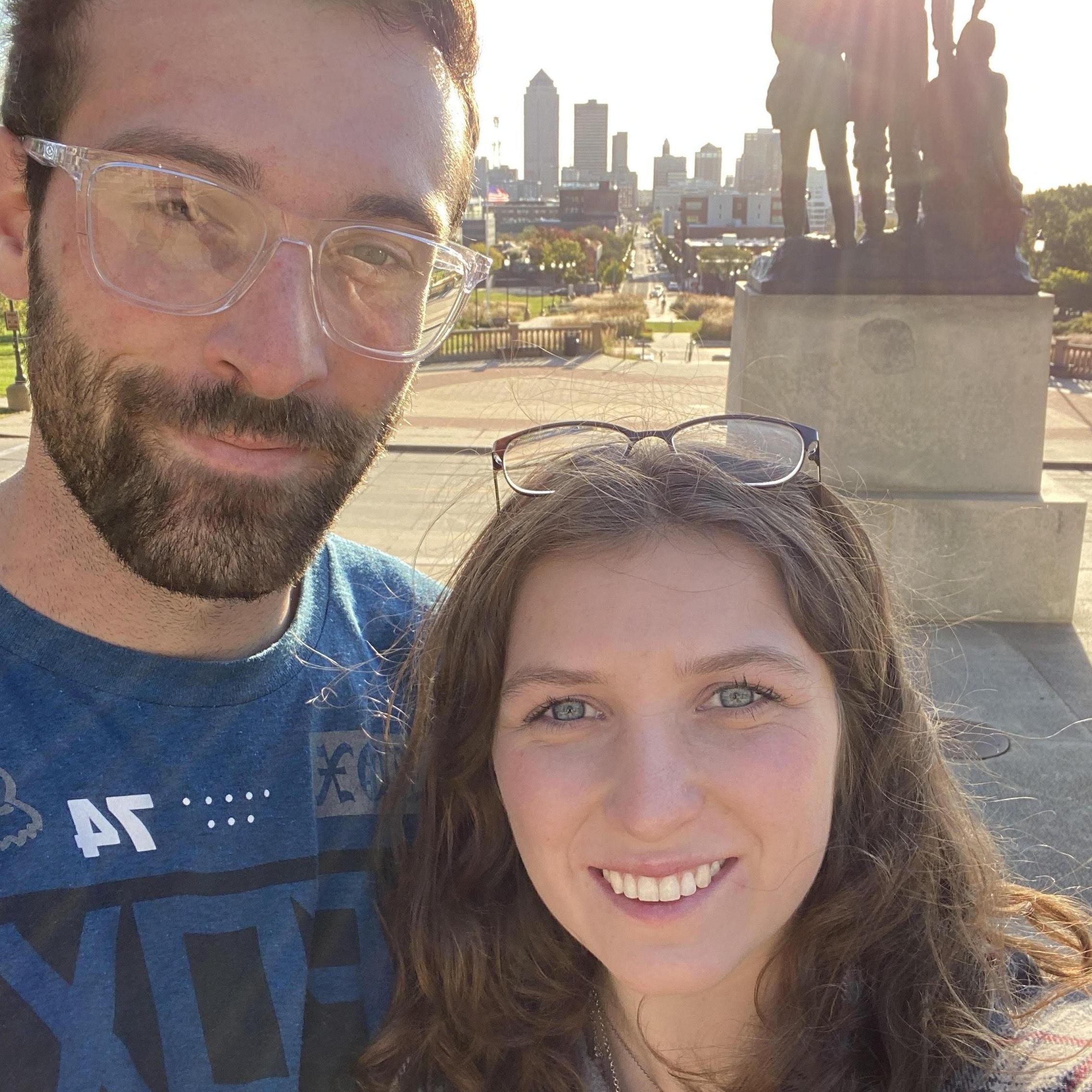 Adventures at the Iowa Capitol. Cropping photos is hard when there is such a height difference. October 2021