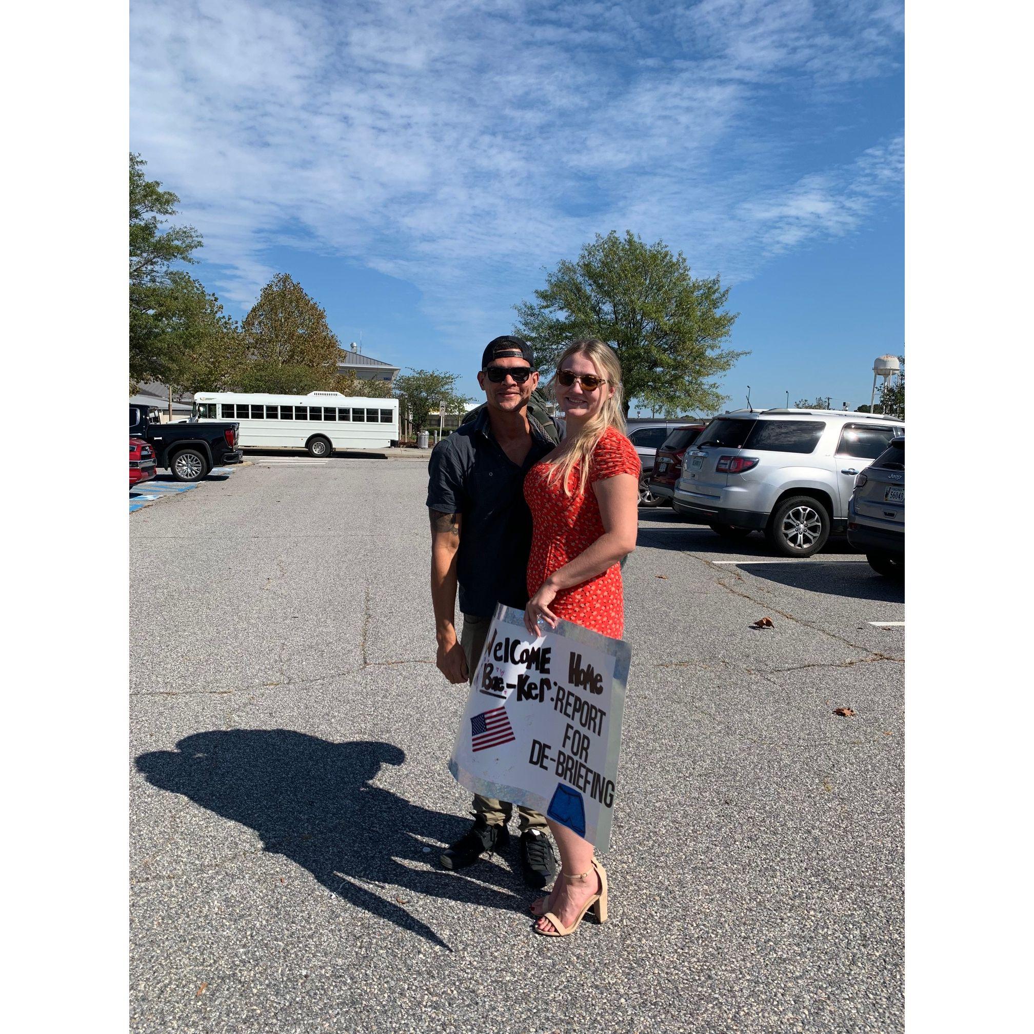Haley picking Jeremy up from his most recent 7 month deployment
