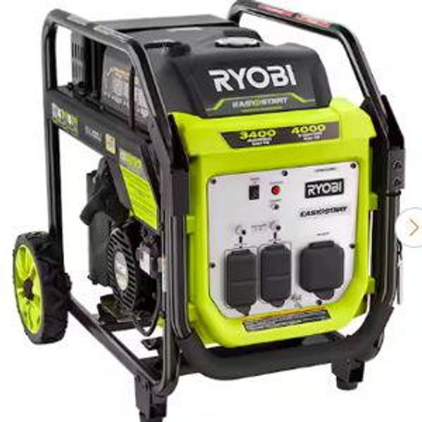 Ryobi 4000-Watt Recoil Start Gasoline Powered Digital Inverter Generator with CO Shutdown