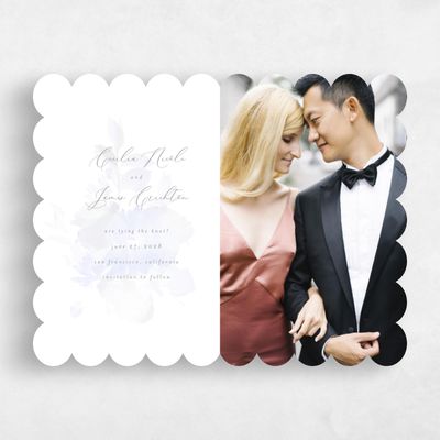 Blue Scalloped Wedding Save the Date - Kylan Bloom