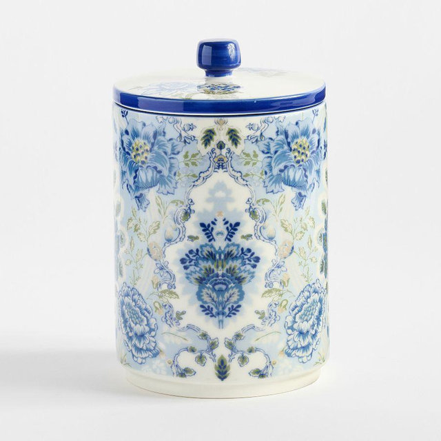 Kravet Arboretum Stoneware Cookie Jar, Large - Azure