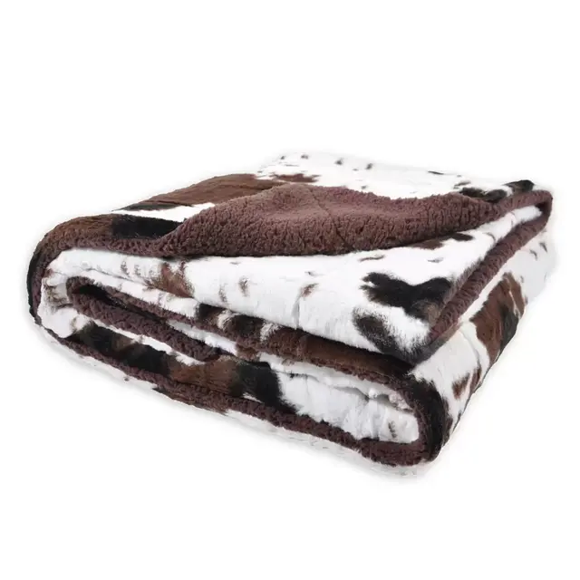 Sleeping Partners Oversized Cowhide Print Throw Blanket