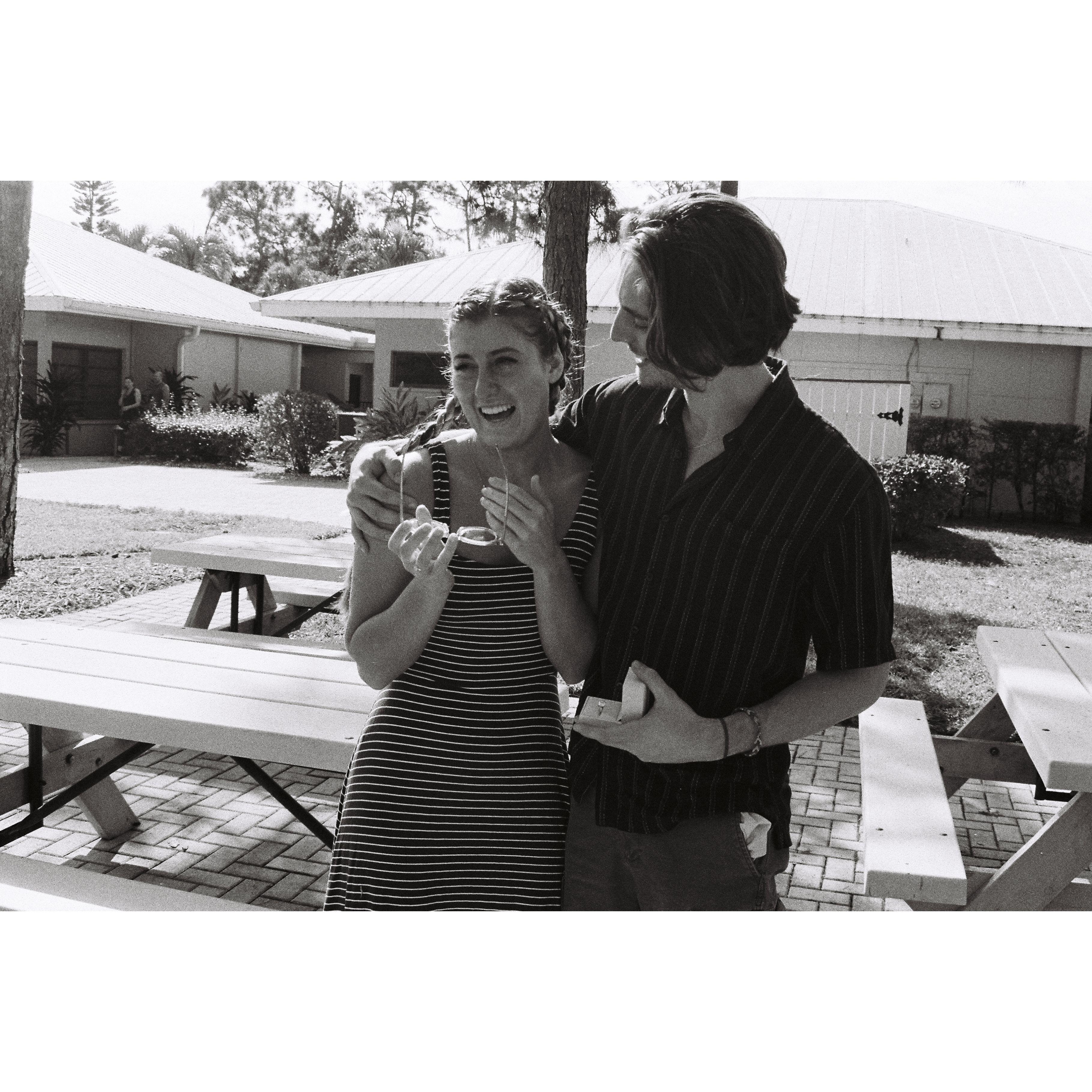 Hannah and Luke's surprise engagement in Florida. Hannah cried
