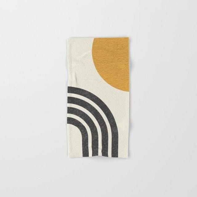 Mid century modern Sun & Rainbow Hand & Bath Towel