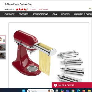 5-Piece Pasta Deluxe Set KSMPDX | KitchenAid attachment