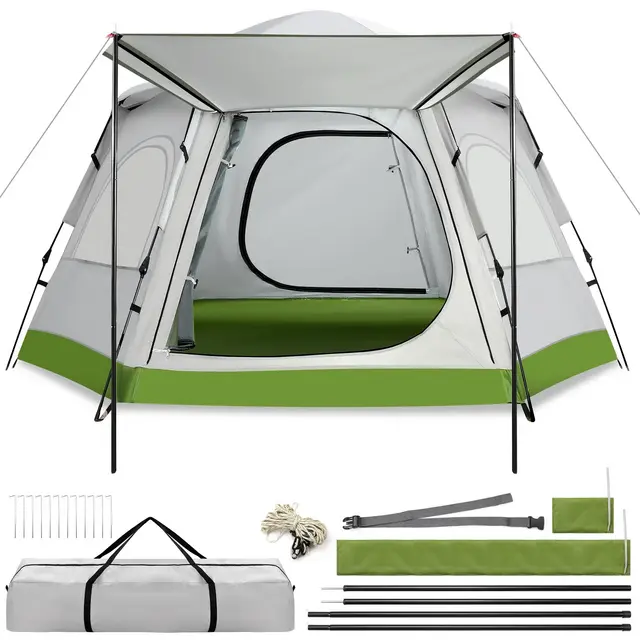 SUGIFT Waterproof Instant Camping Tent - 4 Person Easy Quick Setup Dome Family Tents for Camping, Beach tent