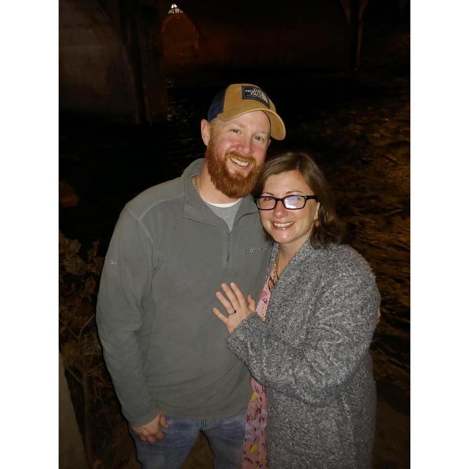 Post-proposal photo, hence the foggy glasses