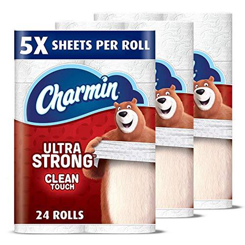 Charmin Ultra Strong Clean Touch Toilet Paper, 24 Family Mega Rolls = 123 Regular Rolls (Packaging May Vary)