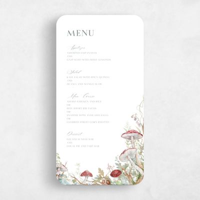 White Rounded Wedding Menu - Eden