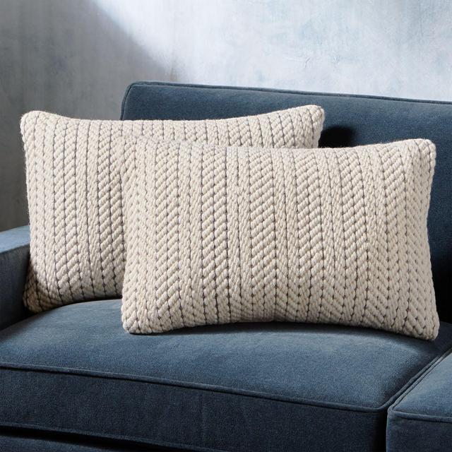 Byron Rope Weave Pillow 24"x16", Set of 2