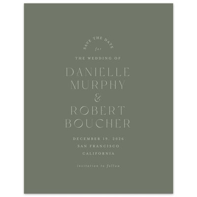 Dark Sage, Green Wedding Digital Save the Date - Okavango Portrait