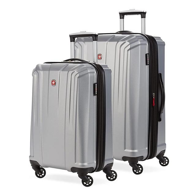 SwissGear 3750 Hardside Expandable Luggage with Spinner Wheels, Silver, 2-Piece Set (20/24)
