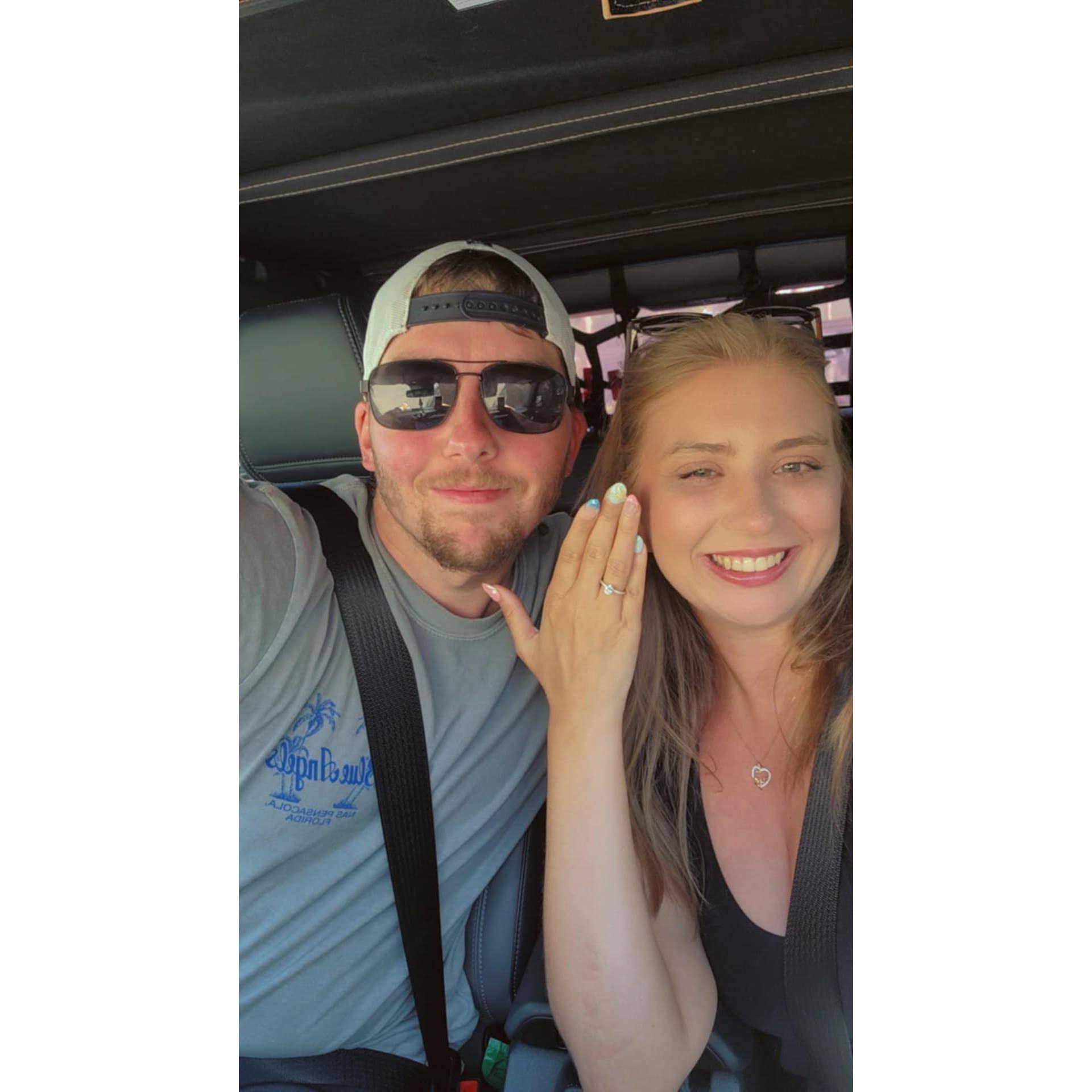 The first breakfast together as an engaged couple at Cape San Blas.