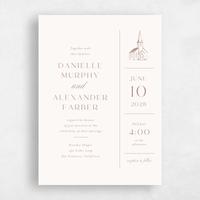 Brown Wedding Invitation - Classic Chapel Classic