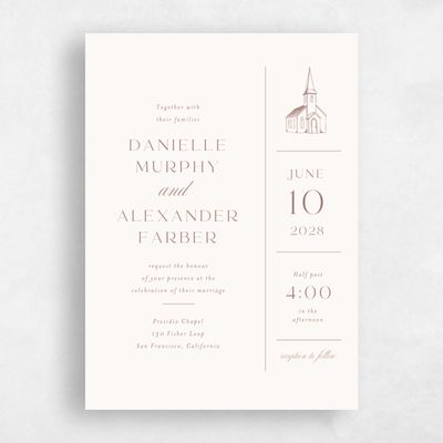 Brown Elegant Wedding Invitation - Classic Chapel Classic