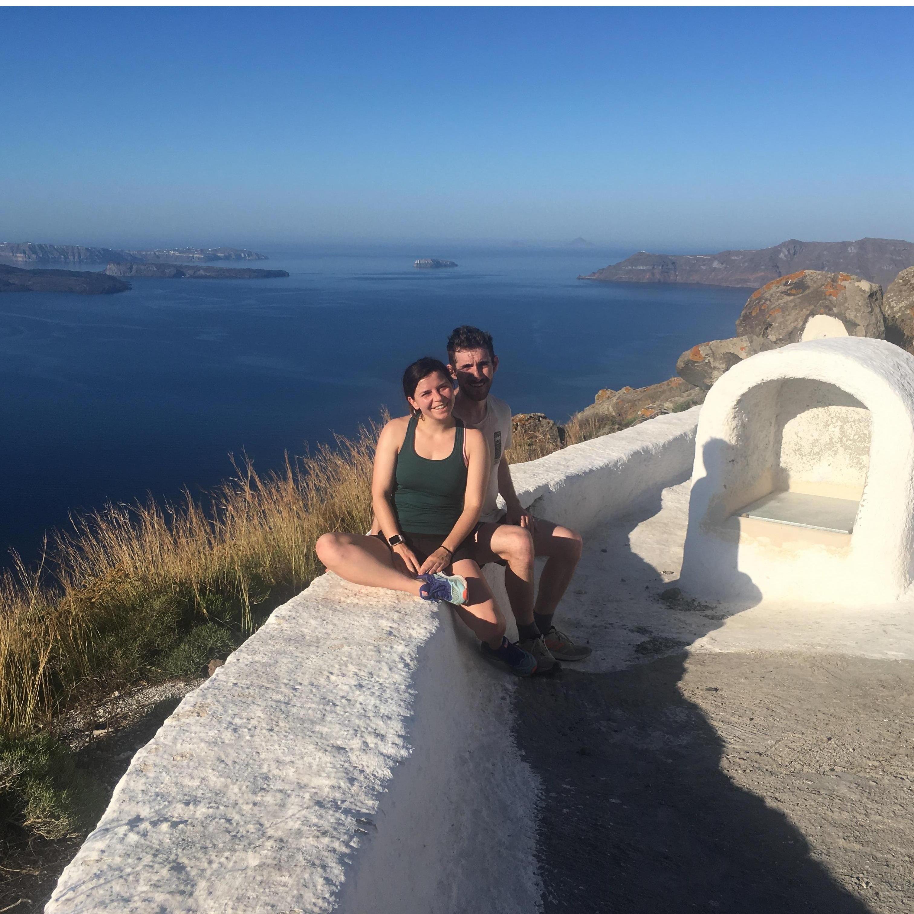 On a run in Santorini