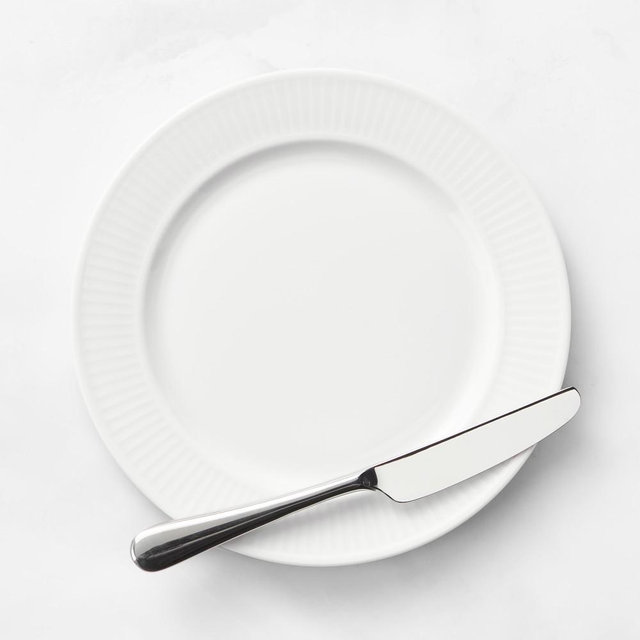 Pillivuyt Plisse Porcelain Bread & Butter Plates, Set of 8
