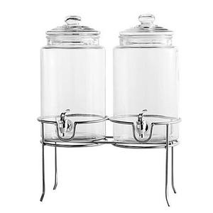 Dailyware® Twin Beverage Dispenser with Metal Rack