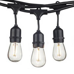 48 FT LED Outdoor String Lights by Proxy Lighting - UL Listed - 15 Hanging Sockets - Perfect Patio Lights - 2 Watt Dimmable LED Bulbs