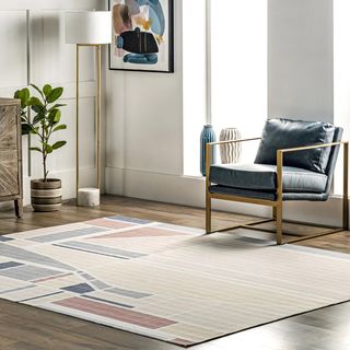 Dannie Modern Geometric Machine Washable Area Rug