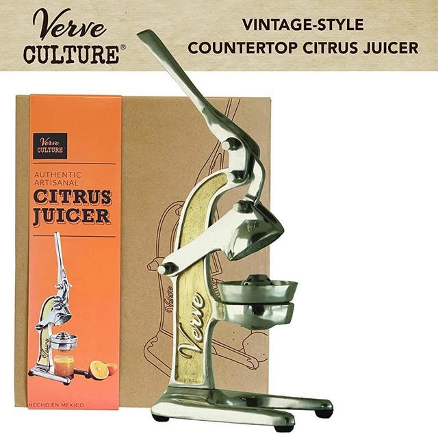Hand Press Citrus Juicer by Verve CULTURE | Vintage-Look Countertop Orange and Lemon Squeezer | Antique-Style Manual Juice Extractor
