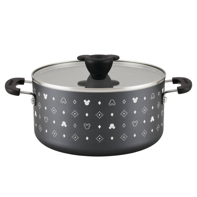 Farberware Disney Monochrome 5.5qt Ceramic Nonstick Stockpot with Lid Black