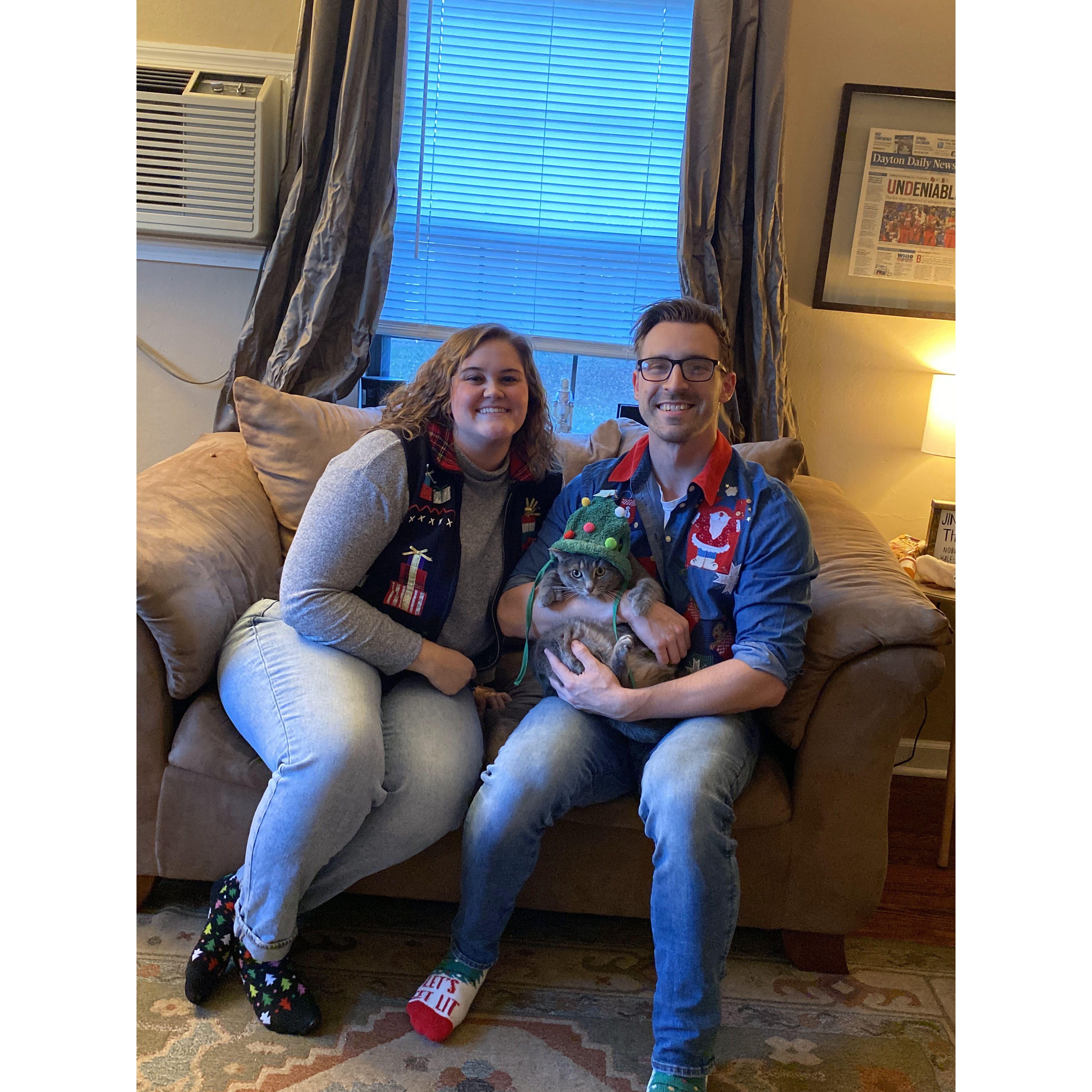 First Christmas card (and an unhappy Mia)