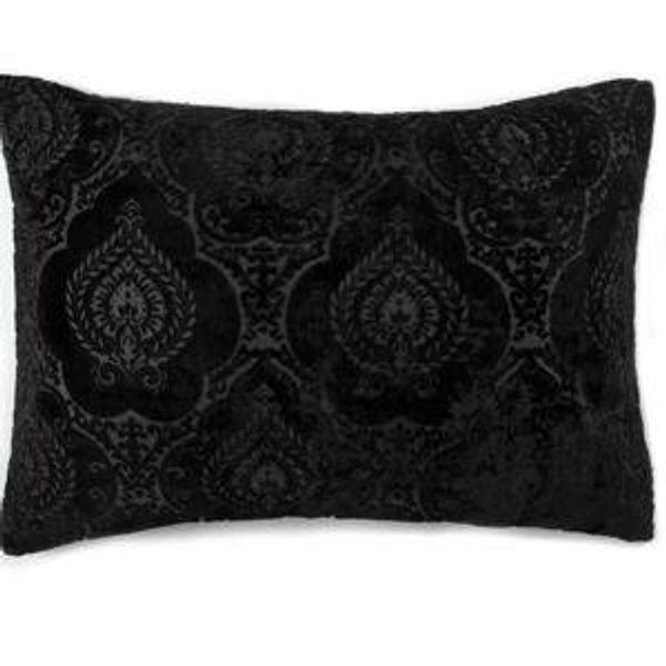 Damask Velvet Pillowcases - Black