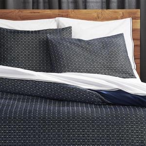 Moura Chenille Navy Standard Shams, Set of 2