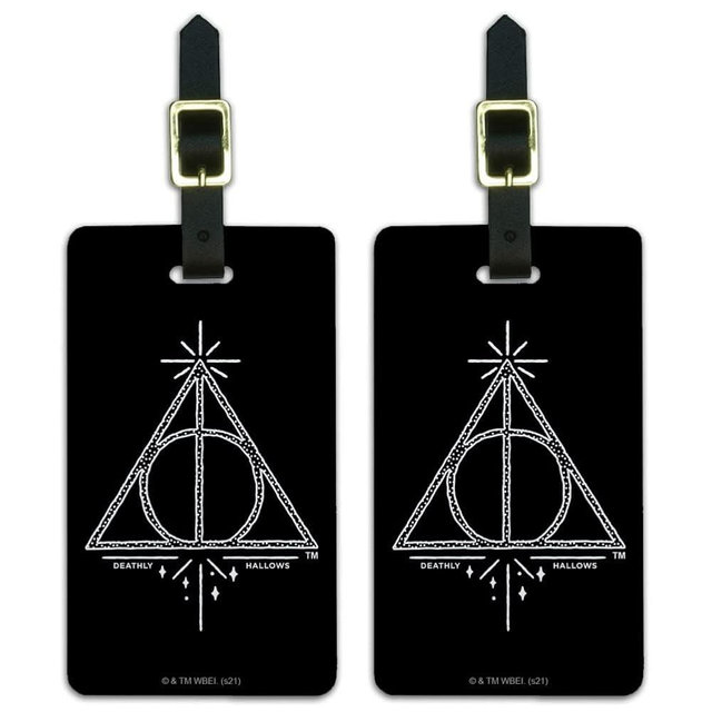 Harry Potter Deathly Hallows Line Logo Luggage ID Tags Carry-On Cards - Set of 2