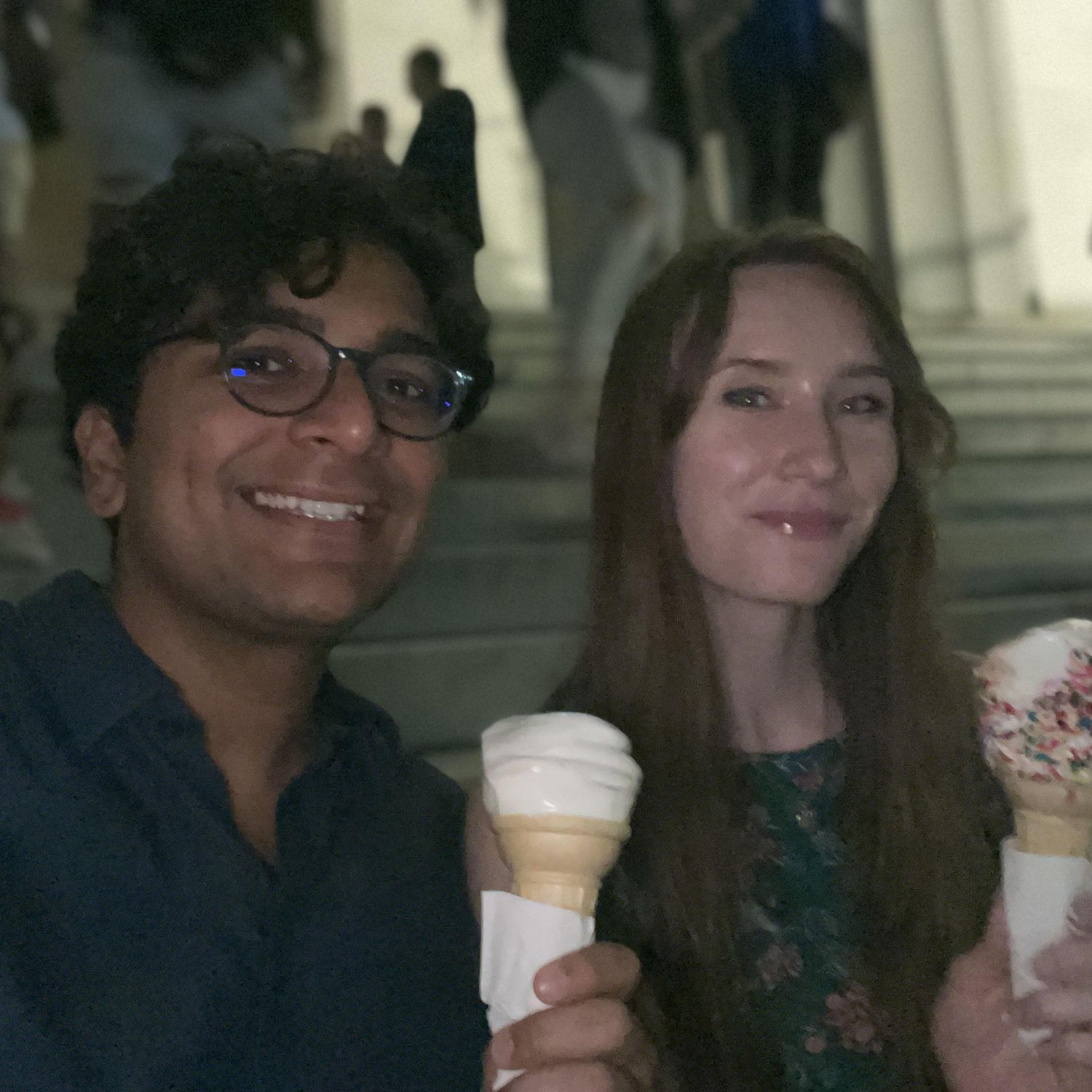 Ice cream on the steps of the Lincoln Memorial