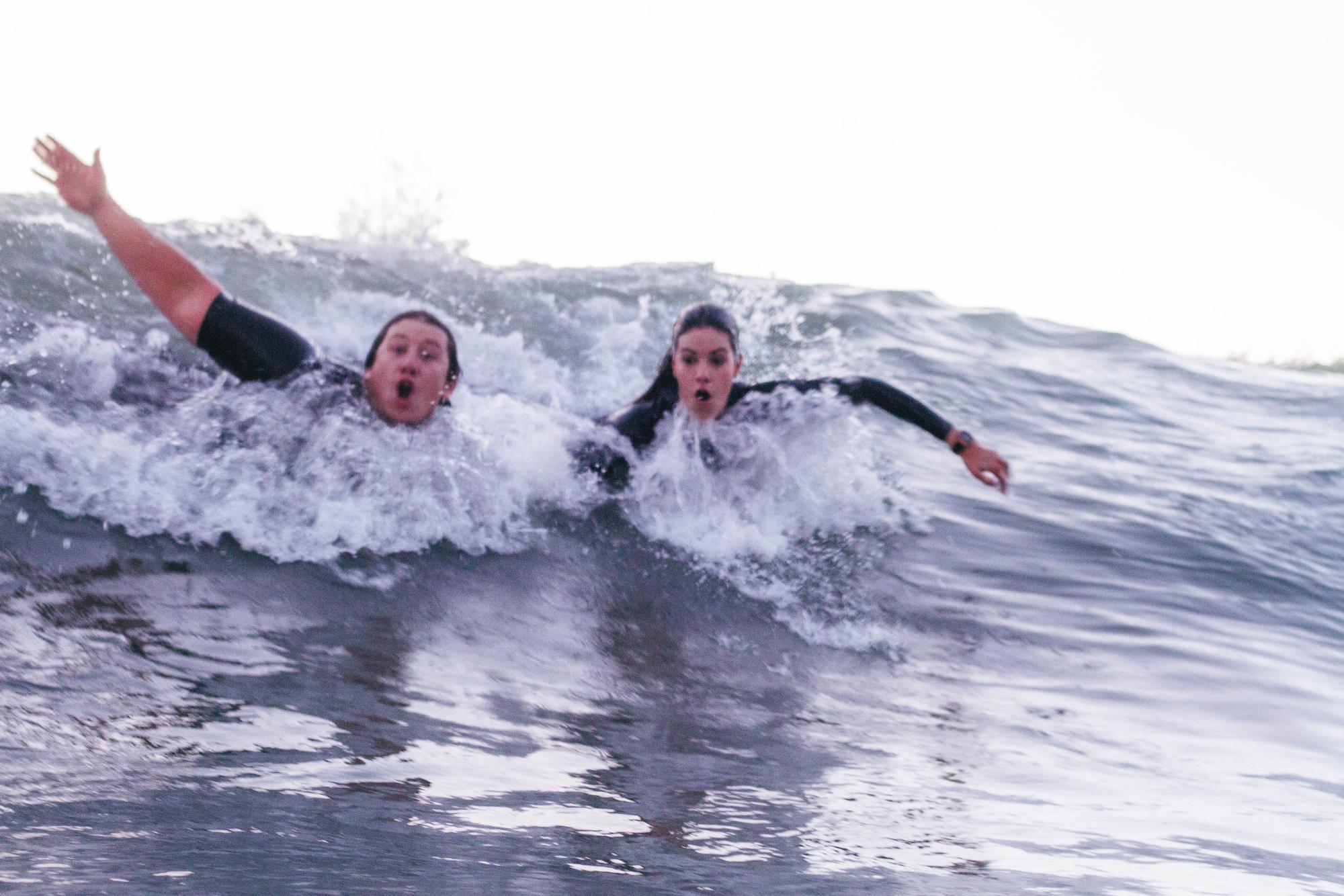 First wave bodysurfing as an engaged couple!