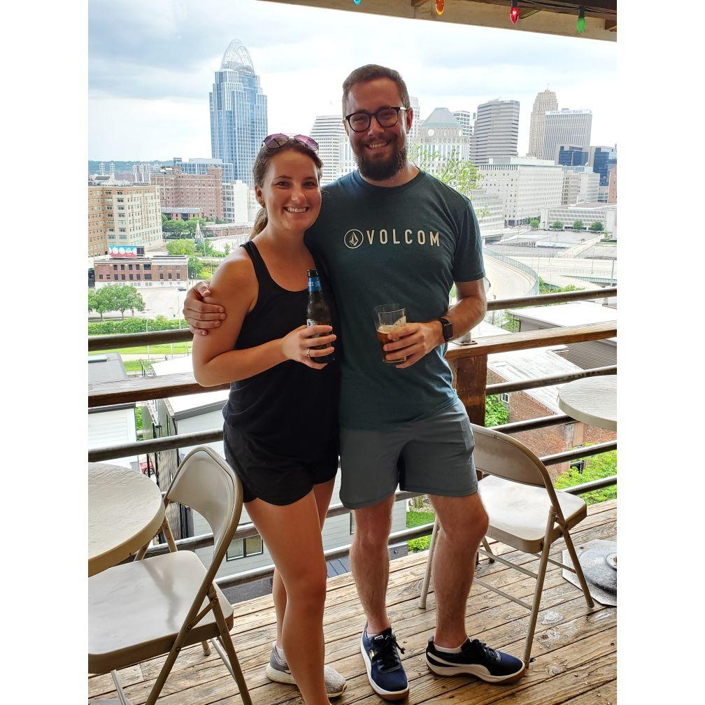Enjoying downtown Cincinnati