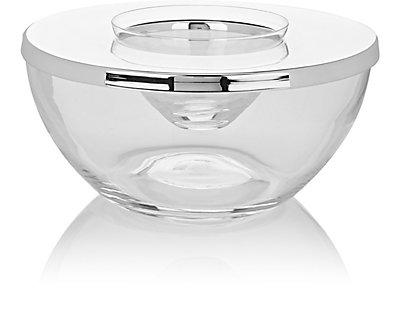 Barneys New York Crystal Caviar Bowl With Silver-Plated Lid