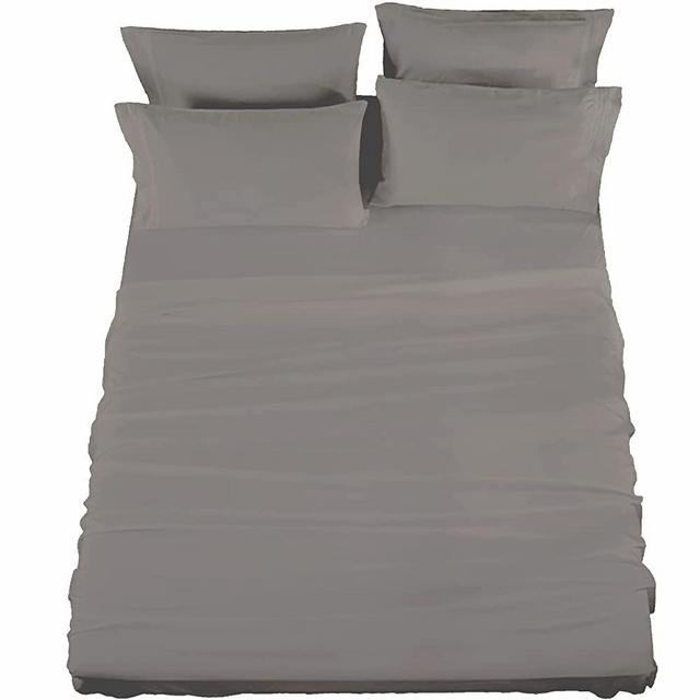 Raymond Waites 4 Piece Sheet Set, Cotton Rich, 400-Thread Count, Dark Gray, King Sheet Set