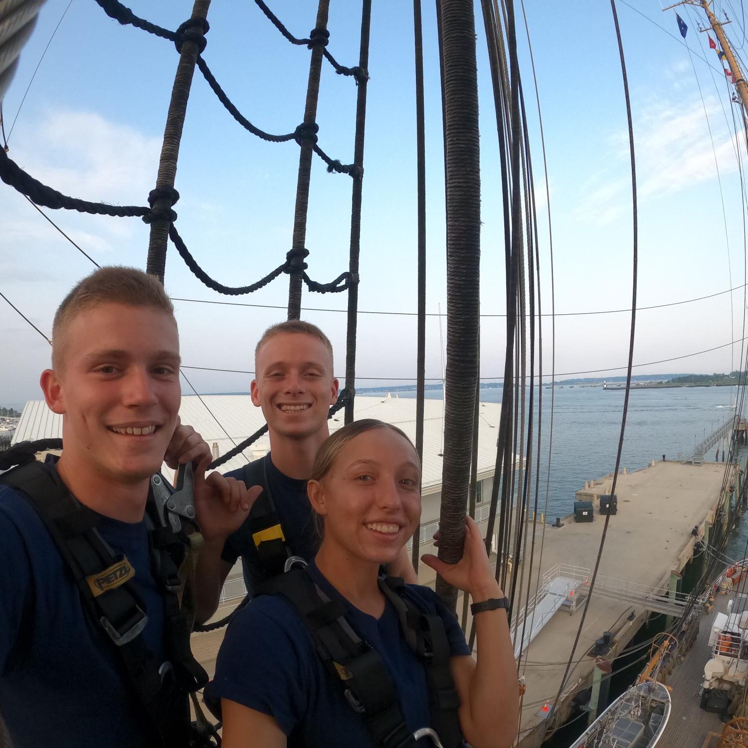 Our first picture together on EAGLE during Swab Summer in August 2021