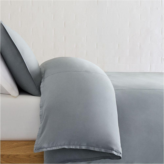 Brushed Tencel Twill Duvet, Full/Queen, Chambray