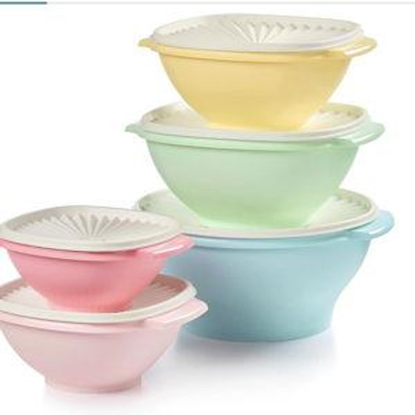 Tupperware Heritage Collection, 10 Piece Food Storage Container Set in Vintage Colors, Dishwasher Safe and BPA Free (5 Bowls, 5 Lids)
