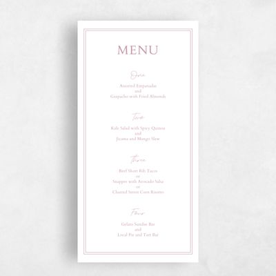 Blush, Pink Wedding Menu - Verona