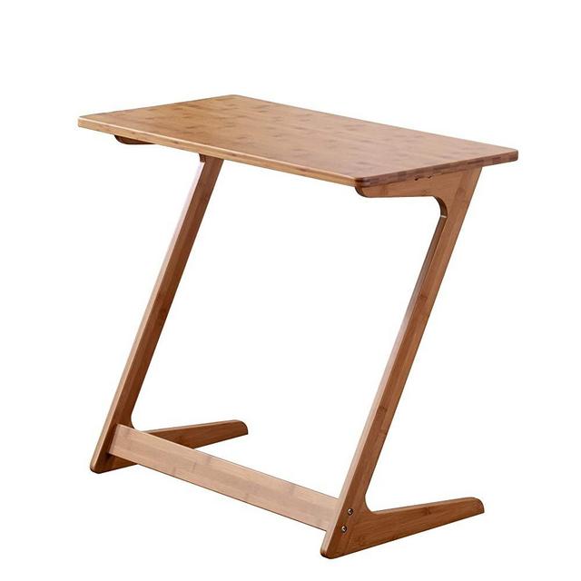 Zoopolyn Bamboo Laptop Tray Table End Table Coffee Snack TV Desk Sofa Side Table Office Furniture Z Shape Nature